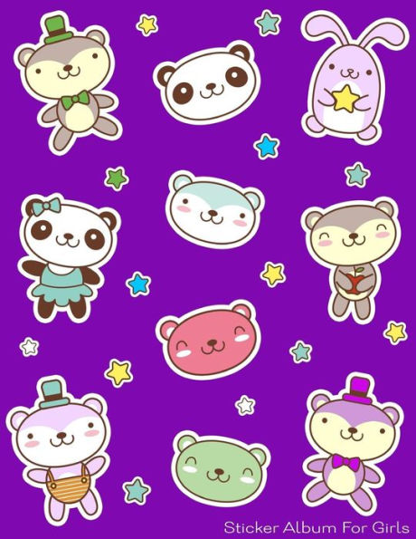 Sticker Album For Girls : 100 Plus Pages For Permanent Sticker Collection, Activity Book For Girls, Purple - 8.5 By 11