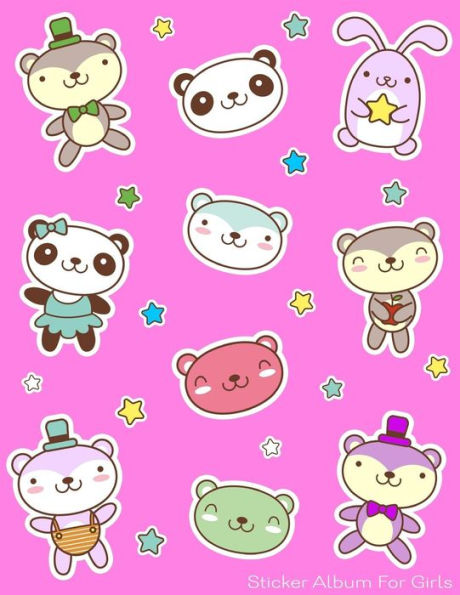 Sticker Album For Girls : 100 Plus Pages For Permanent Sticker Collection, Activity Book For Girls, Pink - 8.5 By 11