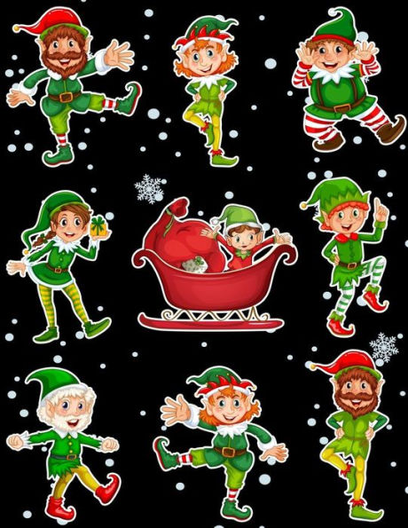 Christmas Holiday Sticker Album Dancing Elves: 100 Plus Pages For PERMANENT Sticker Collection, Activity Book For Boys and Girls - 8.5 by 11 (More Kool Kidz)