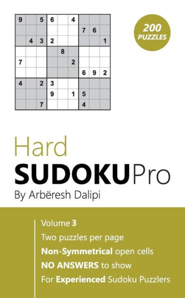 Sudoku : Hard Sudoku Pro Book For Experienced Puzzlers (200 Puzzles) - 9781976440809