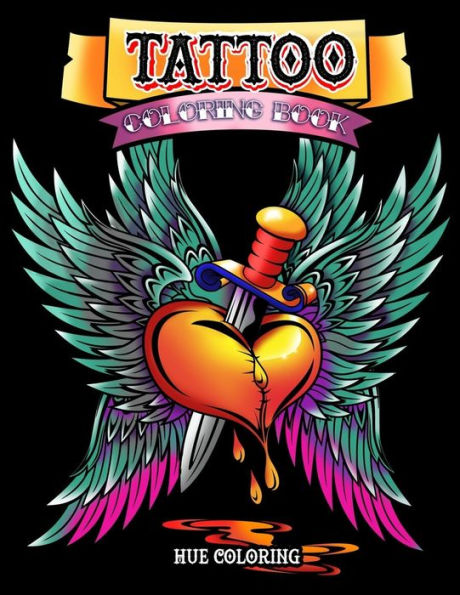 Tattoo Coloring Book : Modern Tattoo Designs, Skulls, Hearts