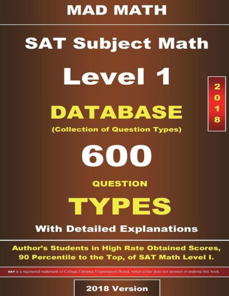 2018 SAT Subject Math Level I Database (Mad Math Test Preparation)