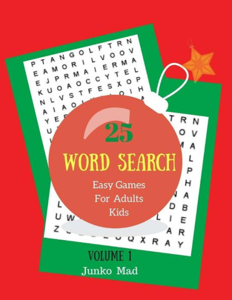 25 Juegos fáciles de búsqueda de palabras para adultos y niños Volumen 1: Juego fácil de rompecabezas con letras grandes de palabras navideñas