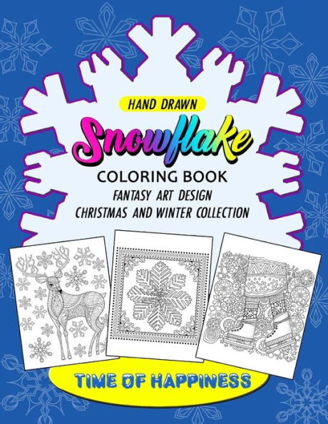 Snowflake Coloring Book : Happy Merry Christmas Design For Adults