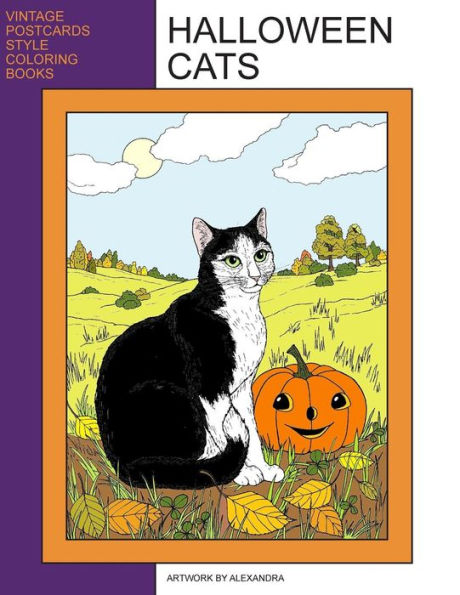 Halloween Cats: Coloring Book (Vintage Postcards Style Coloring Books)