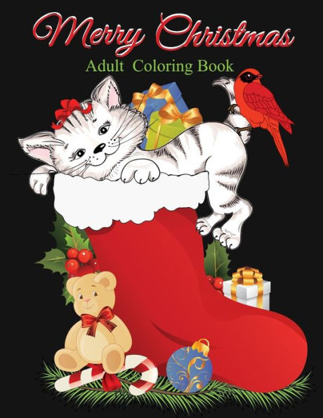 Merry Christmas : A Festive Stress Relief Coloring Book For Adults - 9781979836821