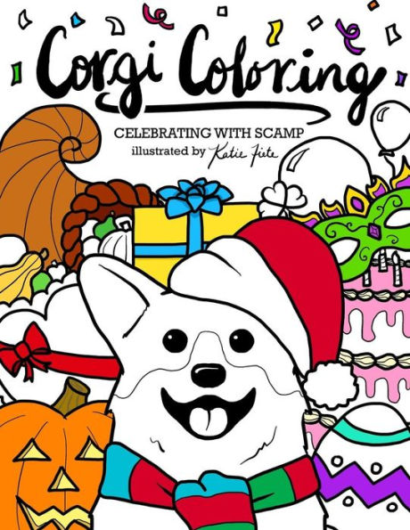 Colorear Corgi: Celebrando con Scamp