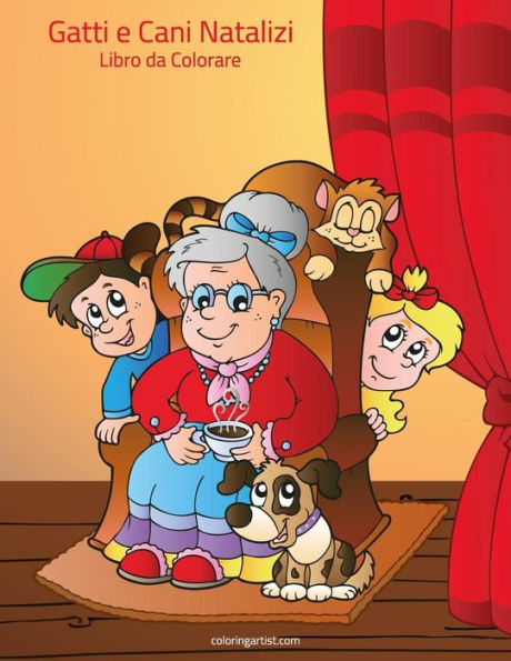 Gatti e Cani Natalizi Libro da Colorare 1 (Italian Edition)