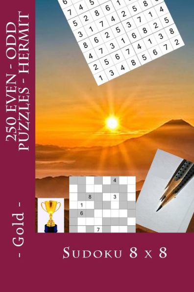Sudoku 8 X 8 - 250 Even - Odd Puzzles - Hermit - Gold : Excellent Level
