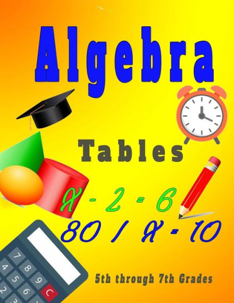 Algebra Tables For 5th through 7th Grades
