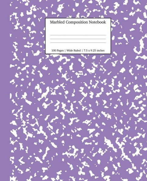 Marbled Composition Notebook : Lavender Marble Wide Ruled Paper Subject Book
