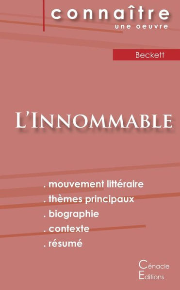 Fiche De Lecture L'Innommable De Samuel Beckett (Analyse Littéraire De Référence Et Résumé Complet) (French Edition)