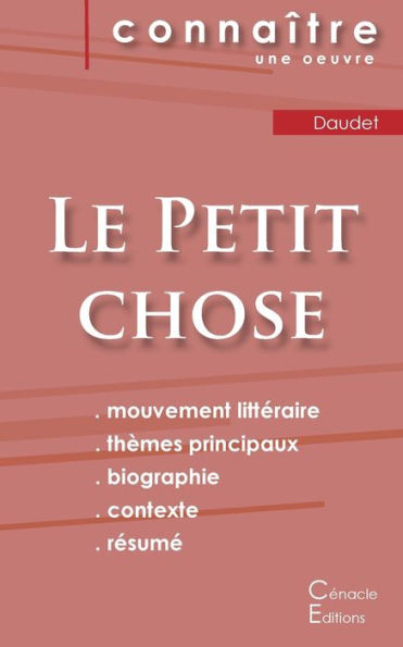 Fiche De Lecture Le Petit Chose De Alphonse Daudet (Analyse LittEraire De REfErence Et REsumE Complet) (French Edition)