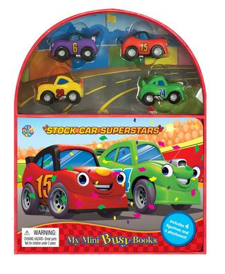 Phidal - Race Cars My Mini Busy Book For Kids, Children To Play - Includes 4 Figurines With Foldable Play Board And Storybook, Portable And Travel Ready