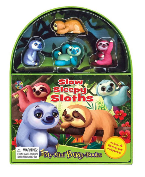 Phidal - Slow Sleepy Sloths My Mini Busy Book For Kids, Children To Play - Includes 4 Figurines With Foldable Play Board And Storybook, Portable And Travel Ready