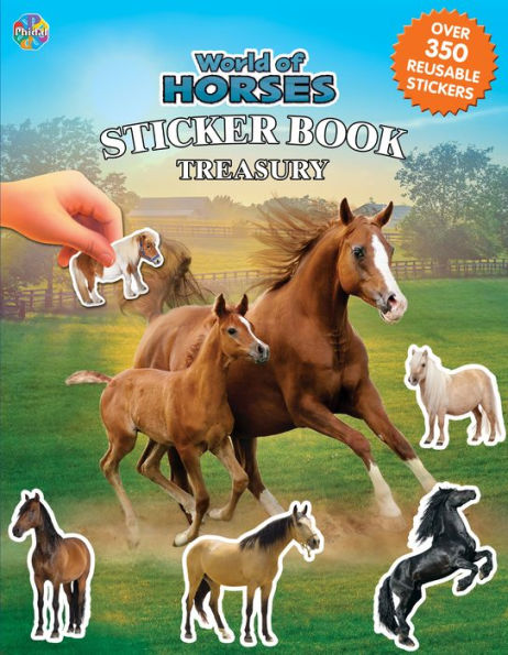 Phidal - World Of Horses Sticker Book Treasury Activity Book For Kids Children Toddlers Ages 3 And Up, Holiday Christmas Birthday Gift