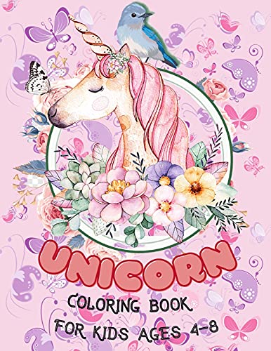 Unicorn, Mermaid And Princess Coloring Book: For Kids Ages 4-8, With 40 Pages To Color In, Half An Inch Thick, Great Unicorn Activity Book Gift Ideas For Girls
