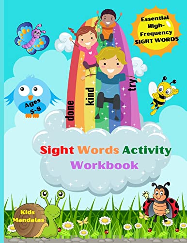 Amazing Sight Words Activity Book For Kids: Fun Activity Book To Trace, Find, Learn The High-Frequency Sight Words Kids Coloring Mandalas