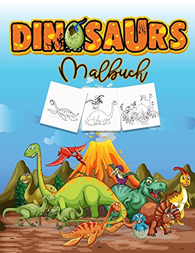 Dinosaurier Malbuch: Aktivit?Ñtsbuch F??R Kinder, Lernen Sie Dinosaurier Namen Und Farbe Sie (German Edition)