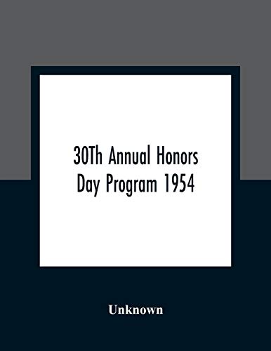 30Th Annual Honors Day Program 1954