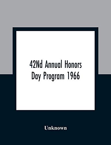 42Nd Annual Honors Day Program 1966