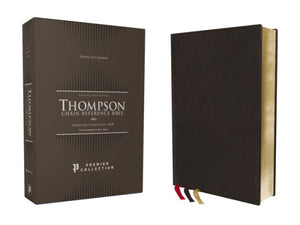 Nkjv, Thompson Chain-Reference Bible, Premium Goatskin Leather, Black, Premier Collection, Black Letter, Art Gilded Edges, Comfort Print