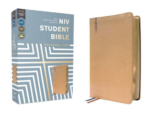 Niv, Student Bible, Personal Size, Leathersoft, Tan, Comfort Print