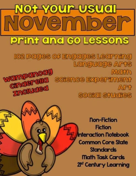 Not Your Usual November Print And Go Lessons (Common Core By The Month)