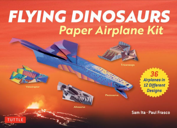 Flying Dinosaurs Paper Airplane Kit: 36 Airplanes In 12 Different Designs!