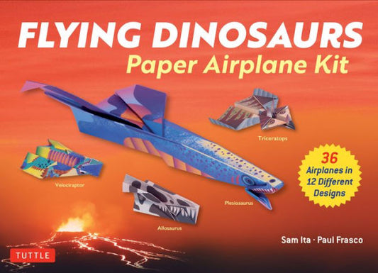 Flying Dinosaurs Paper Airplane Kit: 36 Airplanes In 12 Different Designs!