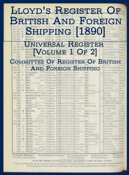 Registro Lloyd's de transporte marítimo británico y extranjero [1890]: Registro universal [Volumen 1 de 2] (en el año 1890)