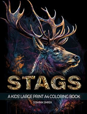 Stags: Large Print Colouring Book