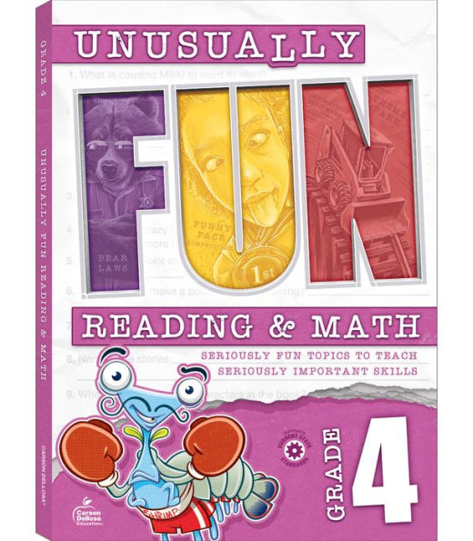 Carson Dellosa Unusually Fun 4Th Grade Math And Reading Workbooks, Puzzles, Mazes, Brain Teasers, Writing, Critical Thinking, Problem Solving Activities & More, Grade 4 Reading And Math Workbook