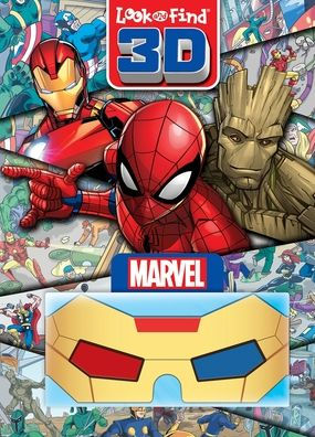 Marvel Spider-Man, Avengers, Guardians Of The Galaxy, And More! - 3D Look And Find Activity Book! - Iron Man 3D Glasses Included! - Pi Kids