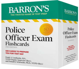 Tarjetas didácticas para el examen de oficiales de policía, segunda edición: revisión actualizada: + anillo de clasificación para un estudio personalizado (Barron'S Test Prep)