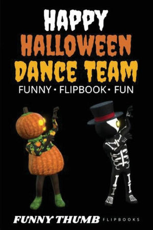 Happy Halloween Dance Team Funny Flipbook: Jack-O-Lantern And Skeleton Dancing Animation Flipbook