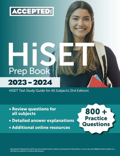 Libro de preparación de Hiset 2023-2024: más de 800 preguntas de práctica, guía de estudio del examen de Hiset para todas las materias