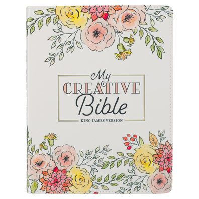 Kjv Holy Bible, My Creative Bible, Faux Leather Flexible Cover - Ribbon Marker, King James Version, White Floral