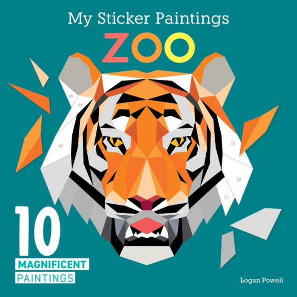 My Sticker Paintings: Zoo: 10 Magnificent Paintings (Happy Fox Books) Paint By Sticker For Kids Ages 6-10 - Tiger, Wolf, Elephant, And More, With 50-100 Removable, Reusable Stickers Per Design