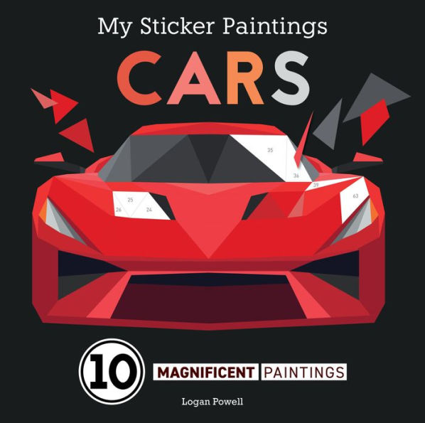 My Sticker Paintings: Cars: 10 Magnificent Paintings (Happy Fox Books) Paint By Sticker For Kids 6-10 - Motorcycles, Racing, And Other Vehicles, With Up To 100 Removable, Reusable Stickers Per Design