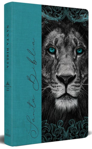 Biblia Rvr 1960 Letra Grande, Tamaño Manual, Tapa Dura De Tela León Aguamarina / Spanish Bible Rvr 1960 Handy Size Large Print Tapa dura Tela Lion Aquamari