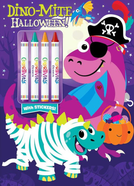 Dino-Mite Halloween: Colortivity With Big Crayons And Stickers
