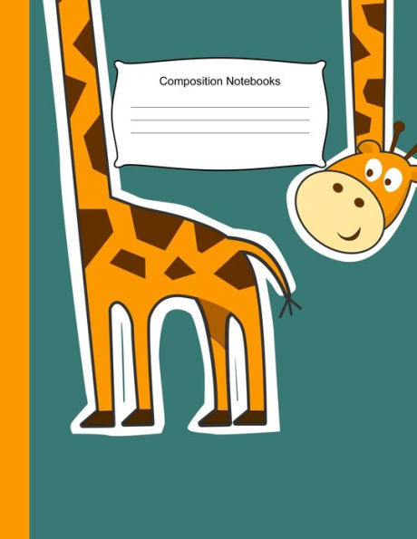 Composition Notebooks: 8.5 x 11,100 Wide Ruled Line Paper,Cute School Notebook,School Composition Notebooks, Back to school,Giraffe