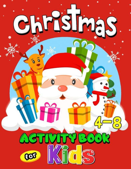 Libros de actividades navideñas para niños de 4 a 8 años: colorear, imágenes ocultas, punto a punto, conectar los puntos, laberinto, búsqueda de palabras, crucigramas, edades 3-5, 4-8, 2-4, 2-5