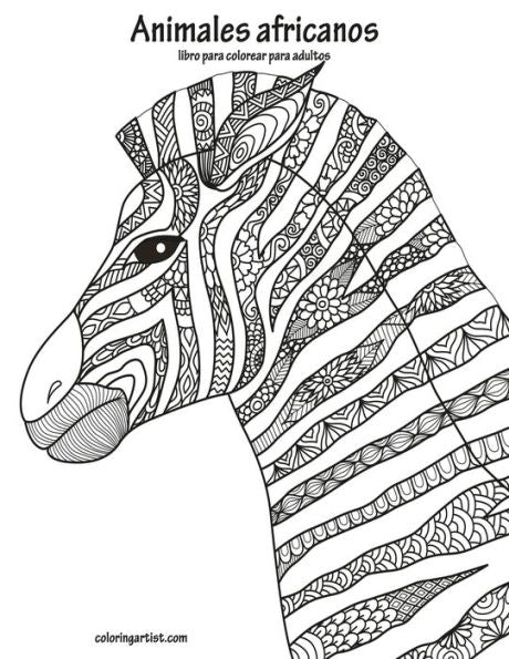 Animales africanos libro para colorear para adultos (Spanish Edition)
