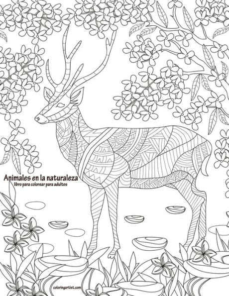 Animales en la naturaleza libro para colorear para adultos (Spanish Edition)