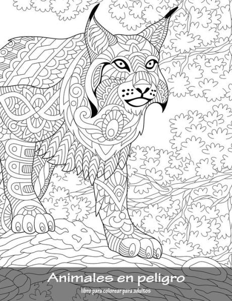 Animales en peligro libro para colorear para adultos 1 (Spanish Edition)