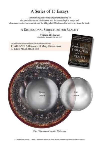 15 Essays (Abridged from 'A Dimensional Structure for Reality'): summarising the central arguments relating to the spatial/temporal distinction, and ... of the 4D global/3D observable universe