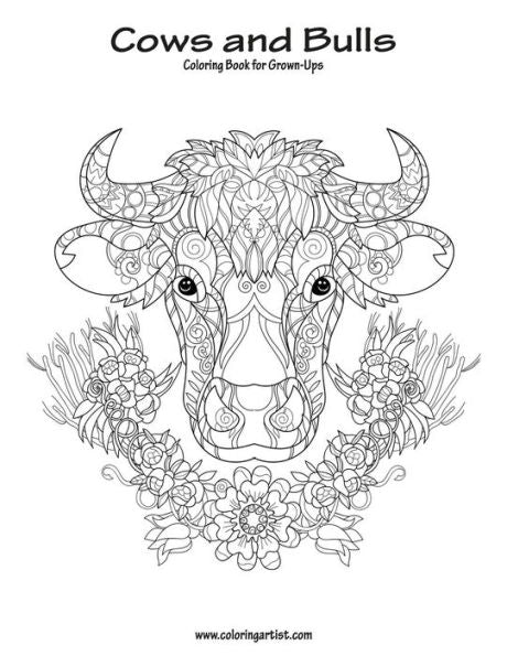 Cows and Bulls Coloring Book for Grown-Ups 1