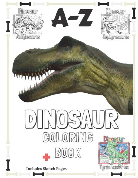 A-Z Dinosaur Coloring Book: 8.5x11 Multi Dinosaur Coloring book for kids with Sketch Pages (Love Dinosaurs Designs)